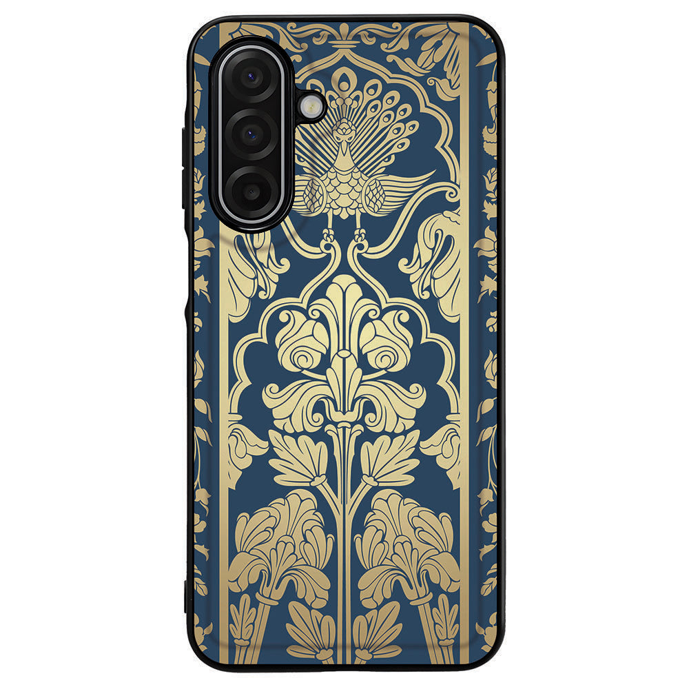 Samsung Galaxy A17 Beschermhoes Beige Flowers bloemendesign achteraanzicht
