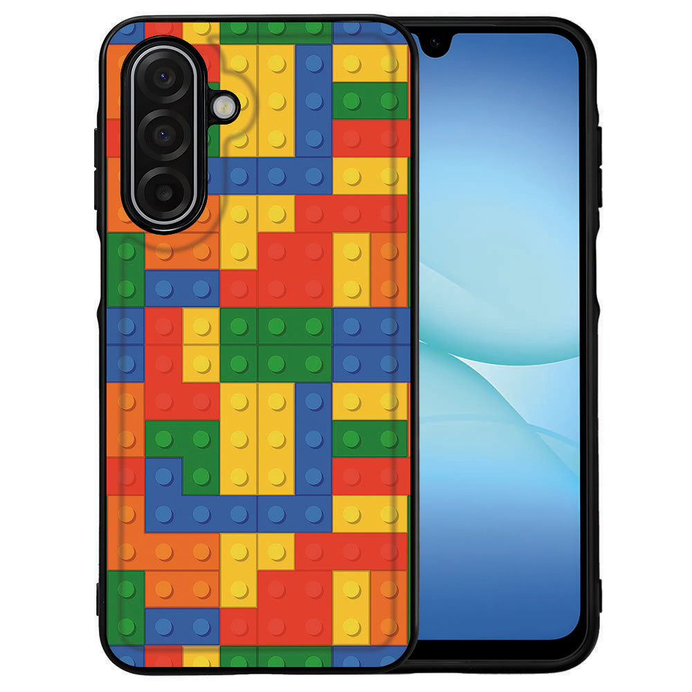 Samsung Galaxy A17 Back Cover Blokken kleurrijk ontwerp achterkant