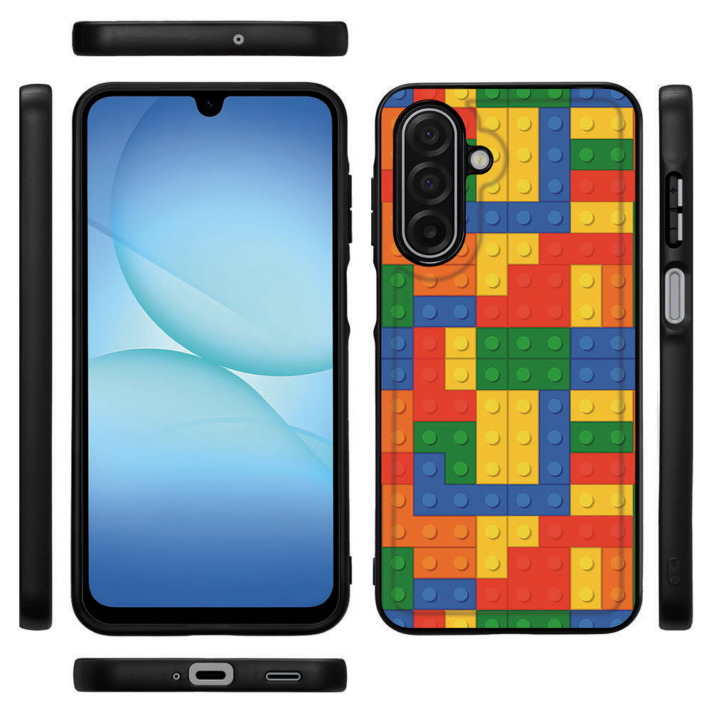 Samsung Galaxy A17 Back Cover Blokken zij aanzicht kleuren ontwerp