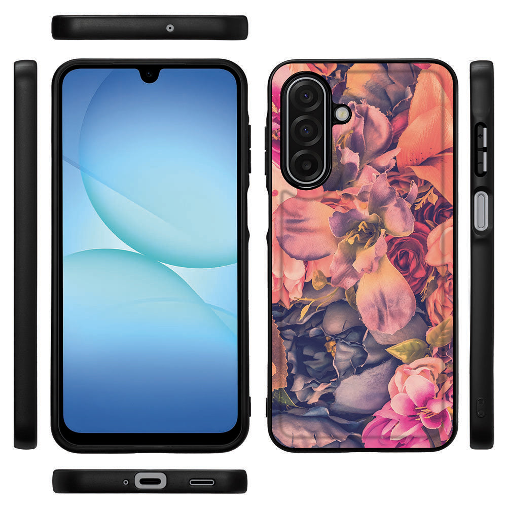 Samsung Galaxy A17 Beschermhoes Bosje Bloemen voorkant zij aanzicht