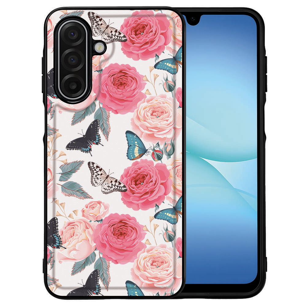 Samsung Galaxy A17 Telefoonhoesje Butterfly Roses achterkant