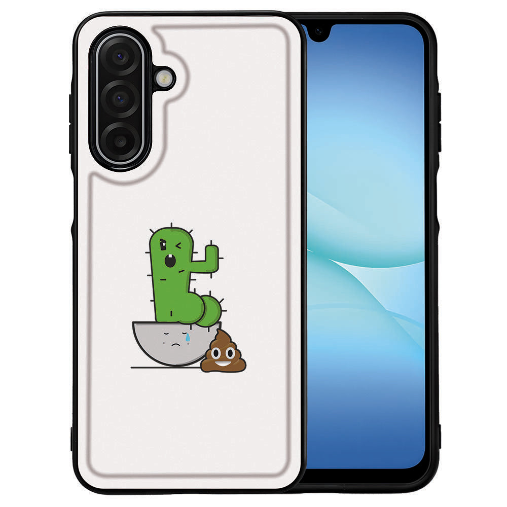 Samsung Galaxy A17 Telefoonhoesje Cactus Poo voorkant en achterkant