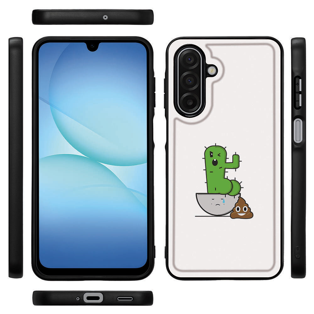 Samsung Galaxy A17 Telefoonhoesje Cactus Poo voorkant zijkanten achterkant