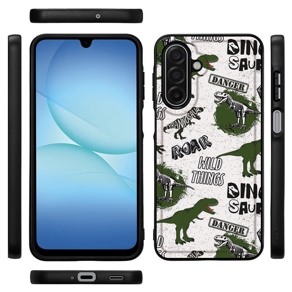 TPU Hoesje Samsung Galaxy A17 Dinosaurus design dinosaurus voorkant zijkanten