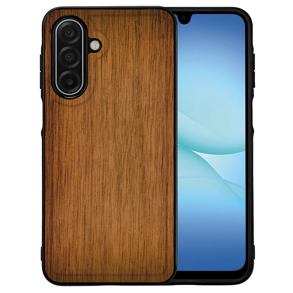 Samsung Galaxy A17 Backcover Hoesje Donker Hout zijkant
