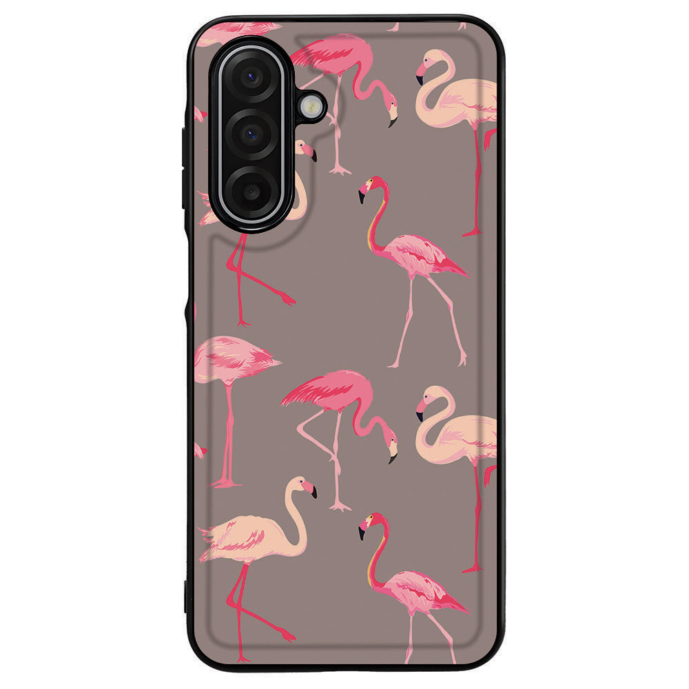 Samsung Galaxy A17 Beschermhoes Flamingo flamingo motief achterkant