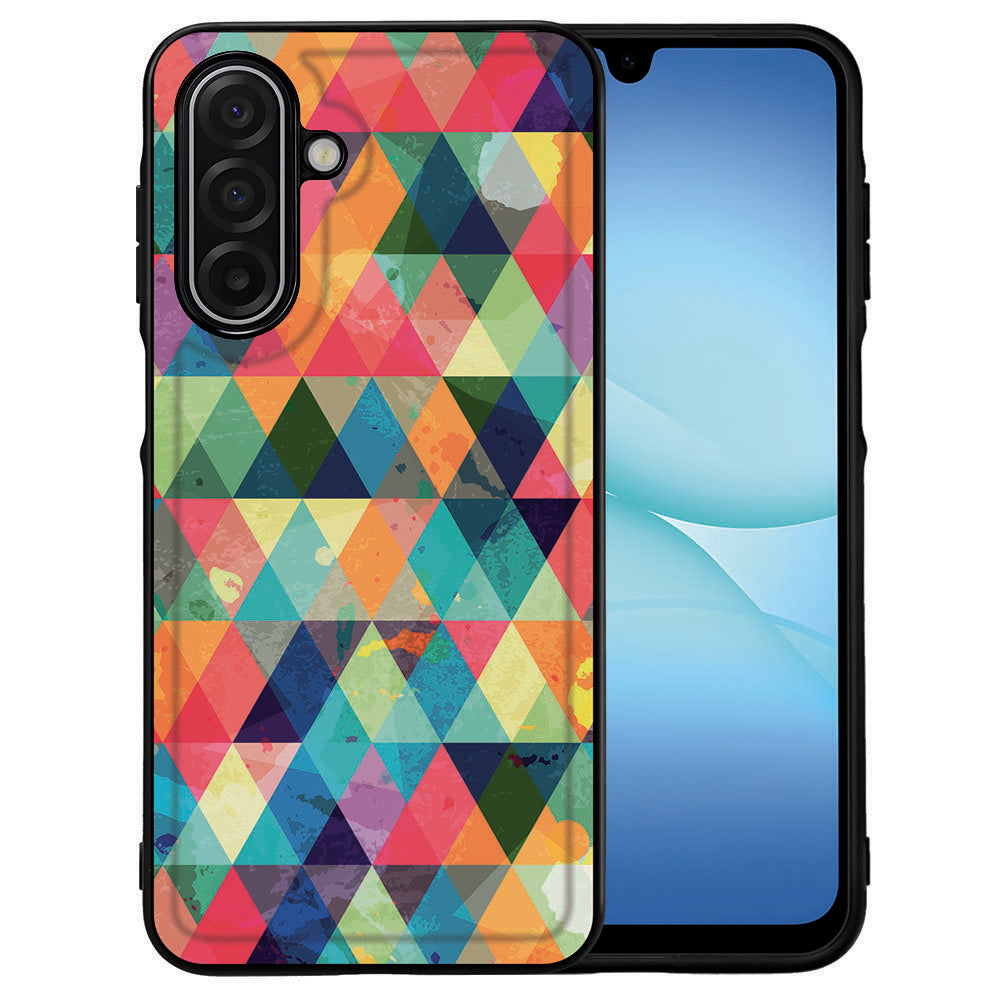 Samsung Galaxy A17 TPU Hoesje Geruit kleurrijk design aanzicht