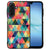 Samsung Galaxy A17 TPU Hoesje Geruit kleurrijk design aanzicht