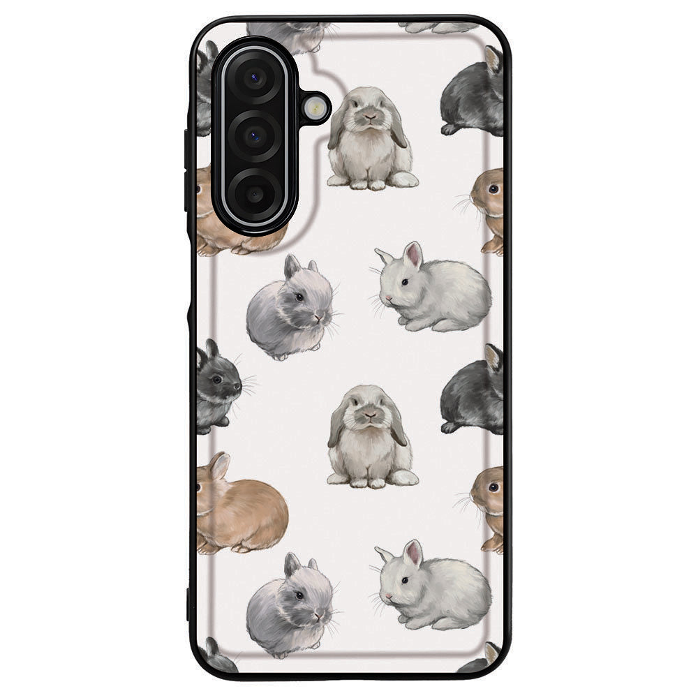 Back Cover Samsung Galaxy A17 Konijntjes konijnen motief zwart