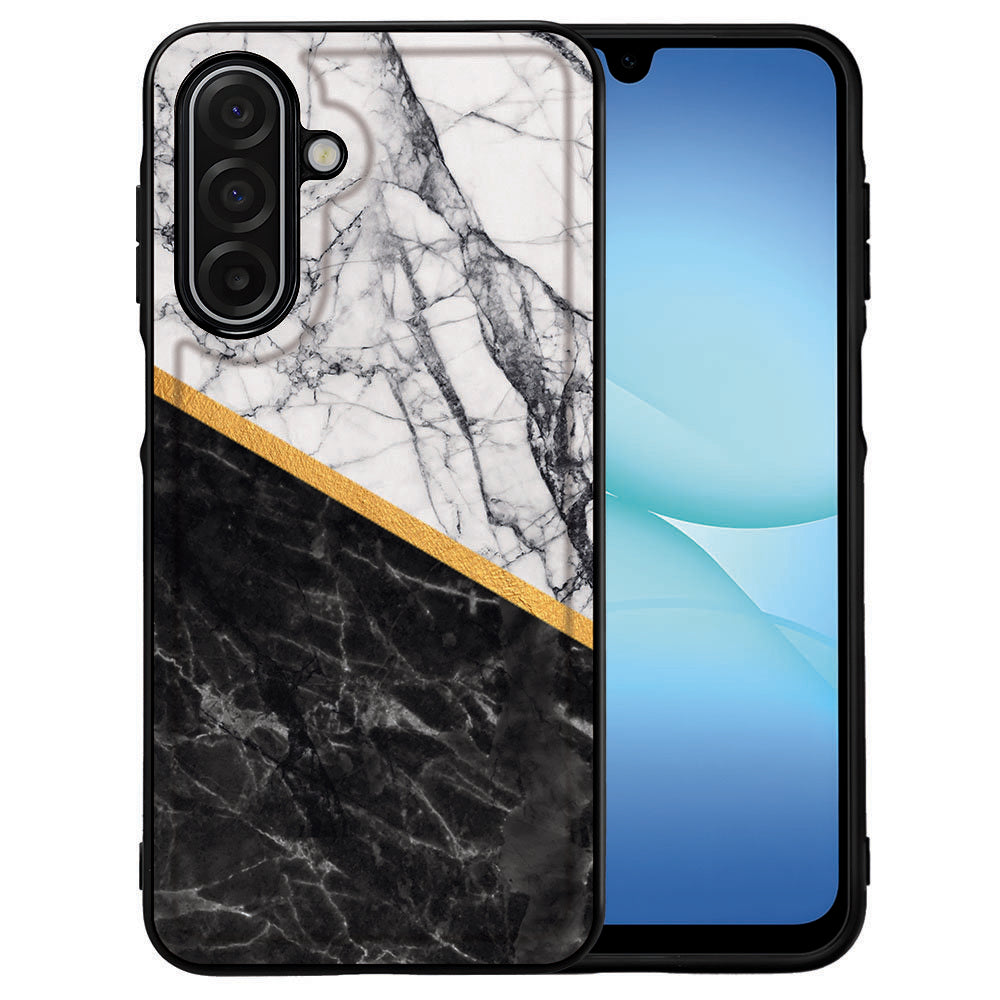 Samsung Galaxy A17 TPU Hoesje Marble White Black voorkant