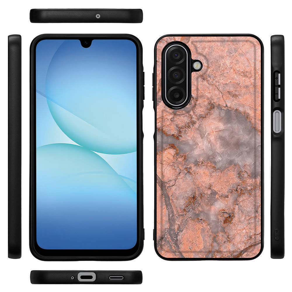 Hoesje Samsung Galaxy A17 Marmer Oranje TPU Case voorkant achterkant zijkanten