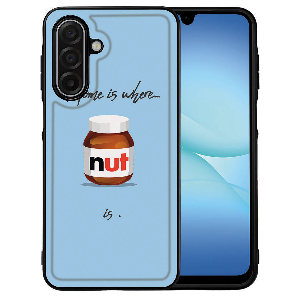 Nut Home Samsung Galaxy A17 Backcover Hoesje Met Zwarte TPU Rand En PU Kunstleer Achterkant Nut jar design voorkant