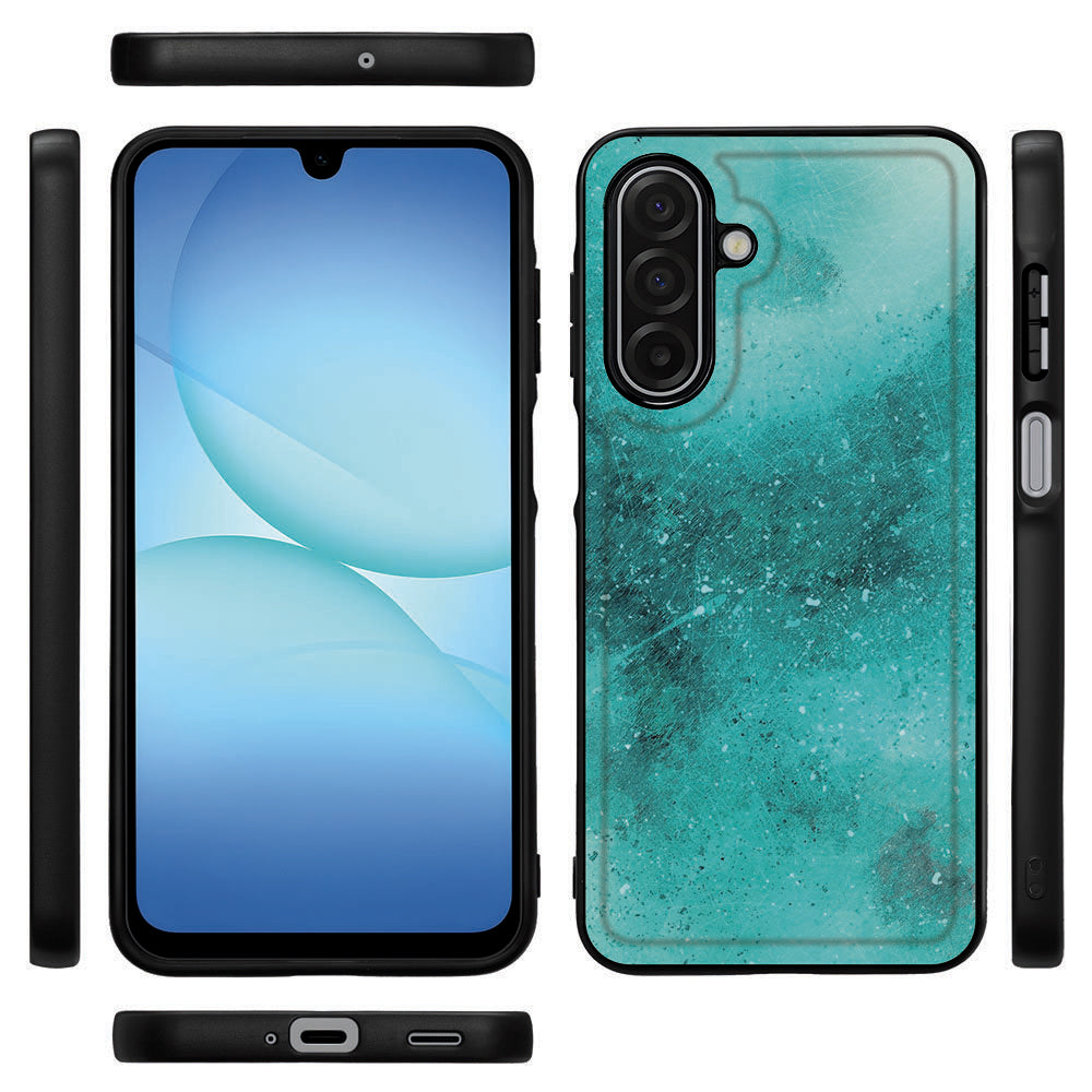 Samsung Galaxy A17 Painting Blue Hoesje back cover design aanzicht
