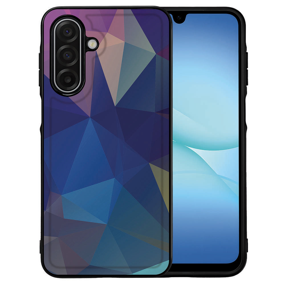 Samsung Galaxy A17 Polygon Dark Backcover Hoesje geometrisch design aanzicht