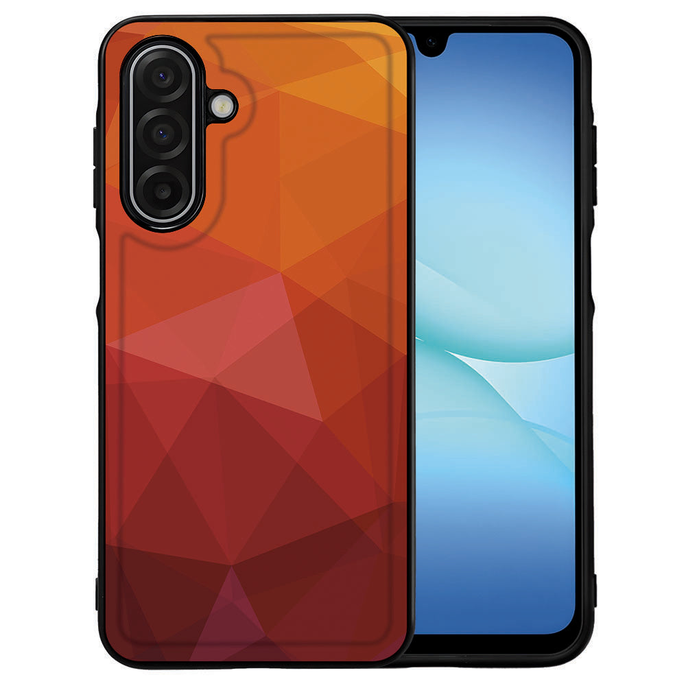 Samsung Galaxy A17 Polygon-Red Beschermhoes voorkant en achterkant