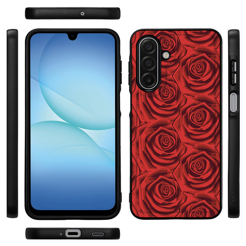 Samsung Galaxy A17 Red Roses Hoesje back cover zijkanten voorkant
