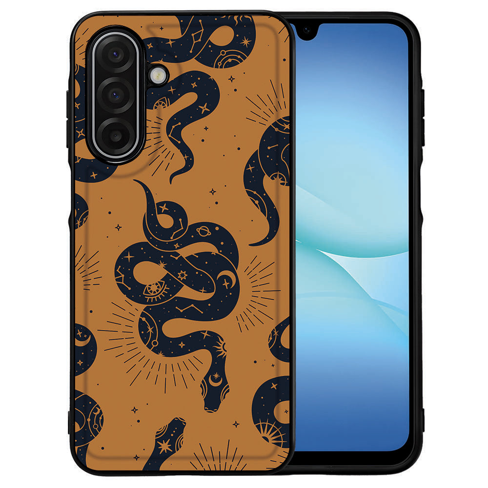 Samsung Galaxy A17 Hoesje Snakes achterkant slangenpatroon bruin