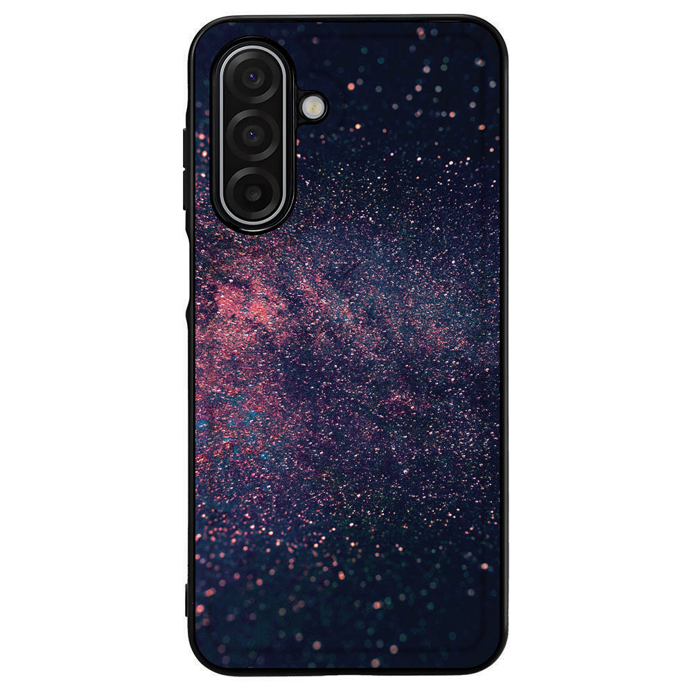 Stars Samsung Galaxy A17 hoesje TPU Rand PU Kunstleer Achterkant Zwart sterrenprint achterkant
