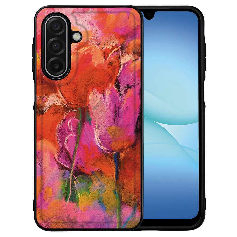 Samsung Galaxy A17 Telefoonhoesje Tulips design bloemen kleurrijk aanzicht