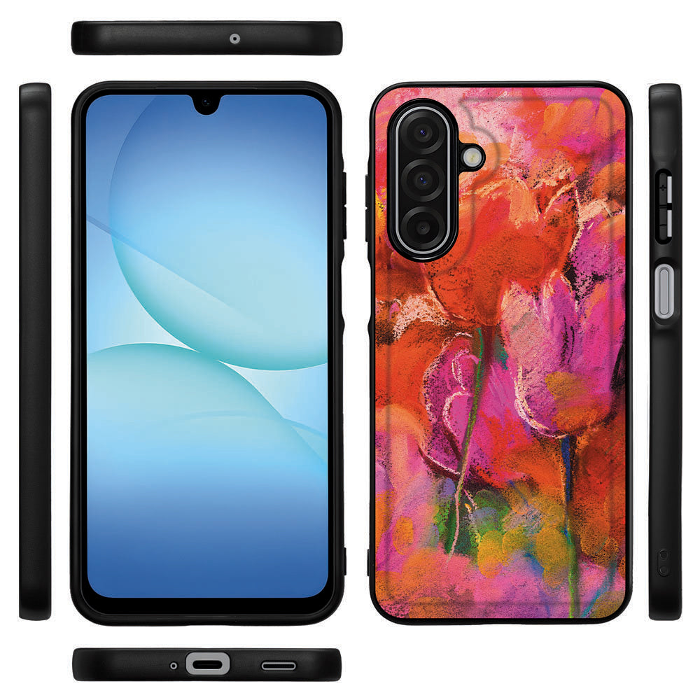 Samsung Galaxy A17 Telefoonhoesje Tulips voorkant achterkant zijkanten