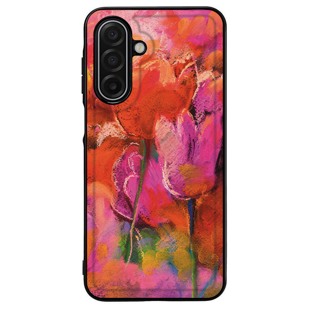 Samsung Galaxy A17 Telefoonhoesje Tulips bloemenachtergrond zijaanzicht