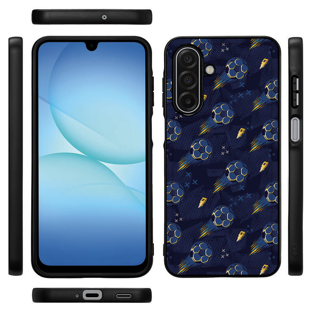 Voetbal Samsung Galaxy A17 Back Cover voetbalpatroon voorkant zij-achter