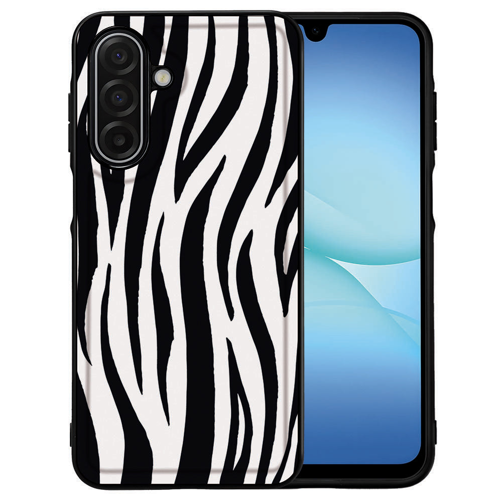 Samsung Galaxy A17 Zebra Ontwerp TPU Hoesje met PU Kunstleer Achterkant voor Comfort en Bescherming aanzicht