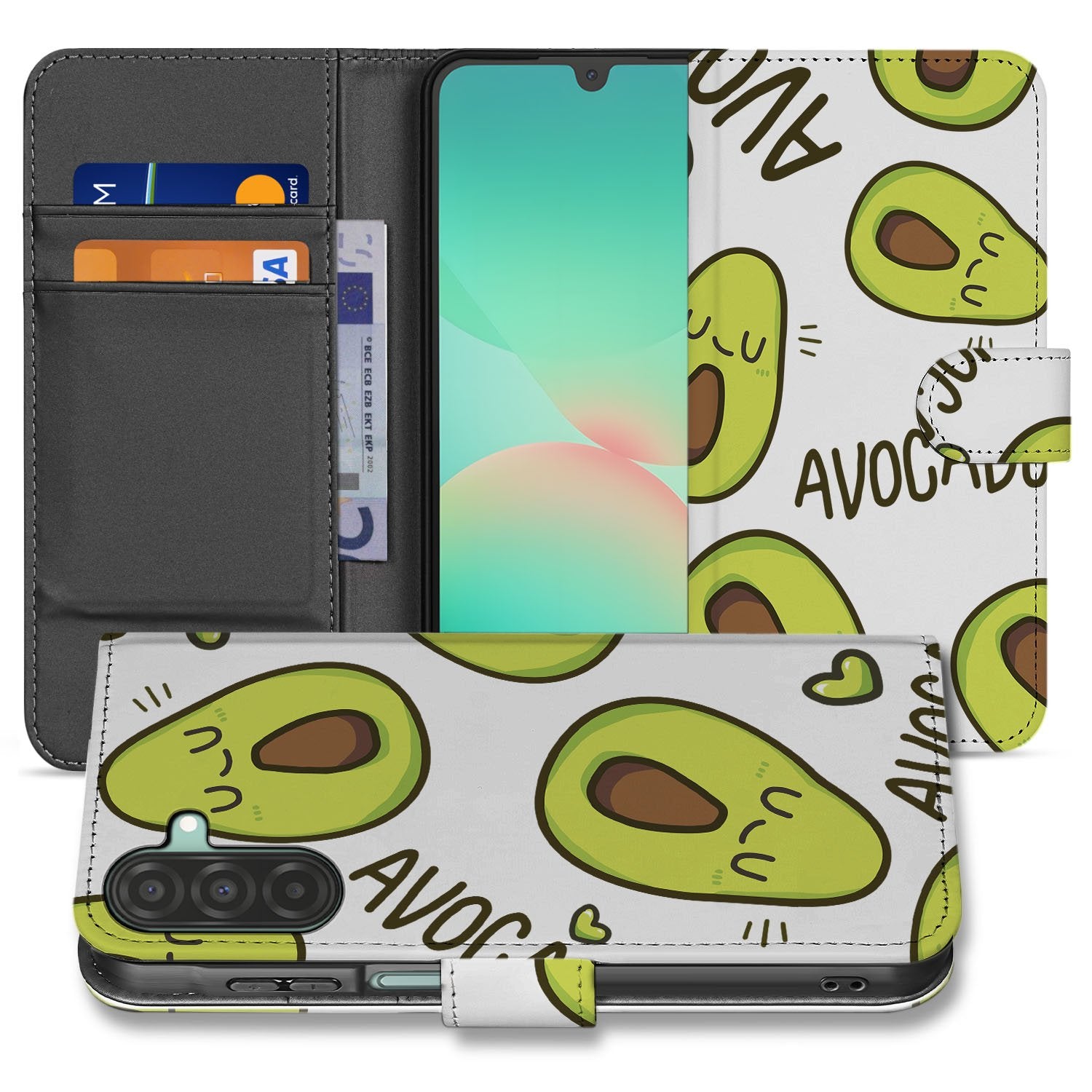 Samsung Galaxy A17 Avocado Hoesje Groen Met 3 Pasjes TPU