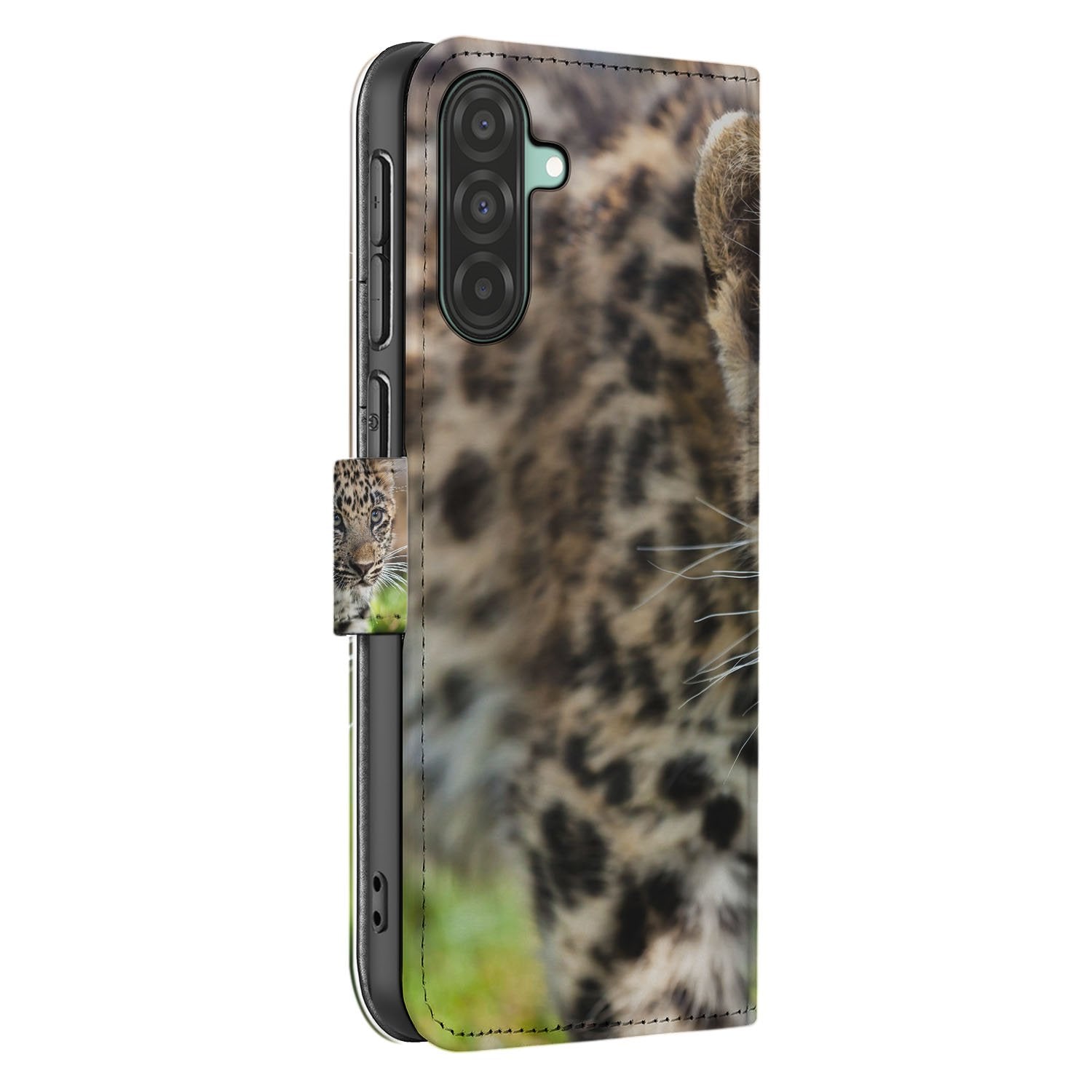 Samsung Galaxy A17 Bookcase Hoesje Met Pasjes Baby Luipaard