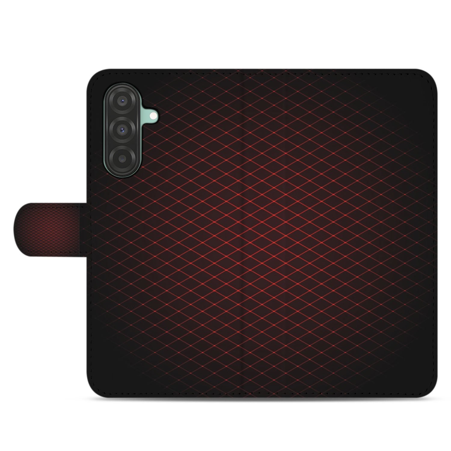 Samsung Galaxy A17 Hoesje Bookcase Geruit Rood Met 3 Pasjes