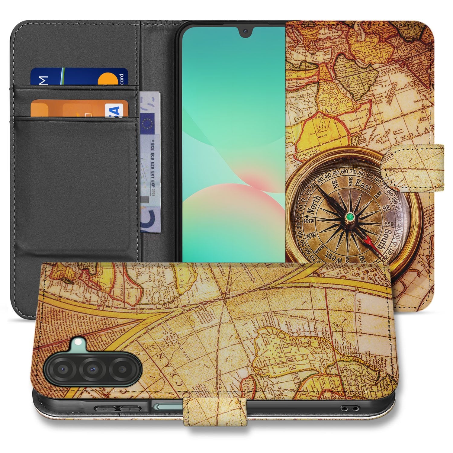 Samsung Galaxy A17 Flip Cover Kompas Met Magnetische Sluiting