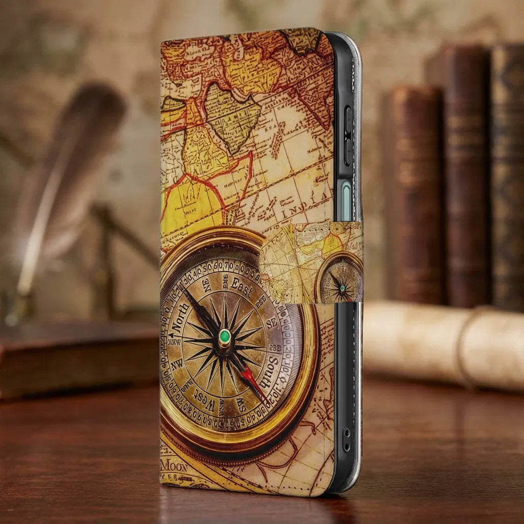 Samsung Galaxy A17 Flip Cover Kompas Met Magnetische Sluiting