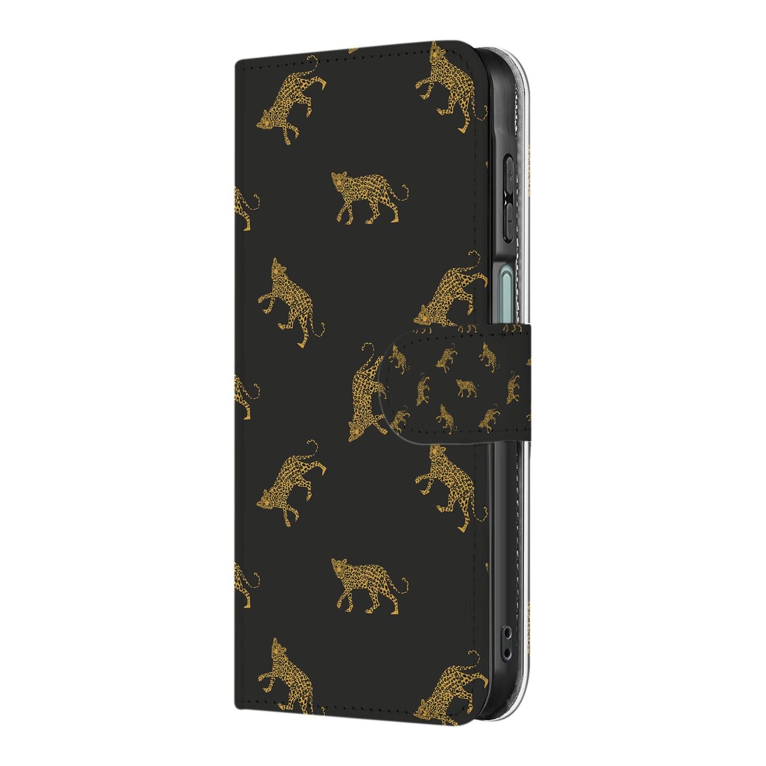 Telefoonhoesje Met Pasjes Samsung Galaxy A17 Luipaardprint PU Leer