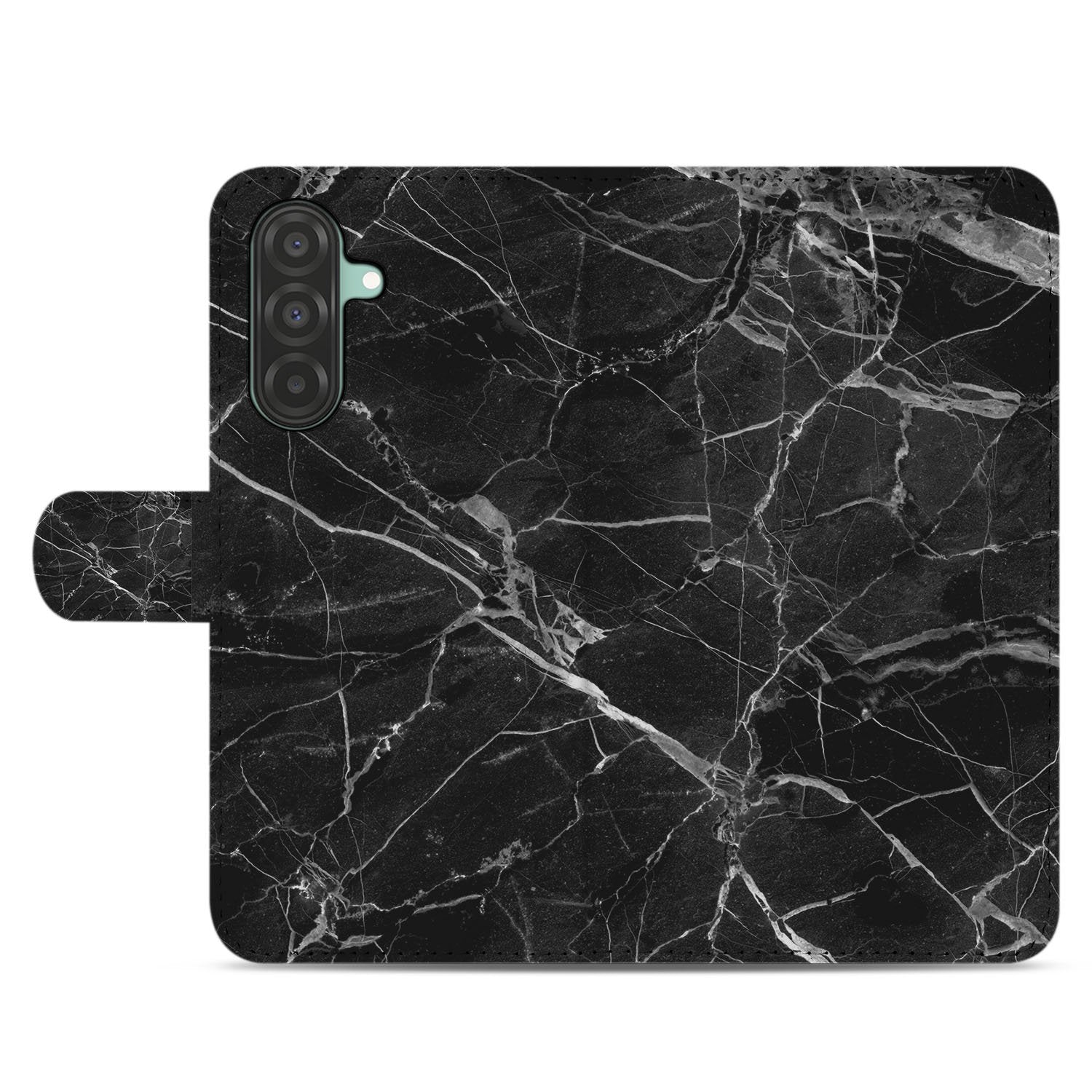 Samsung Galaxy A17 Bookcase Zwart Marmer Met Pasjesvak Luxe