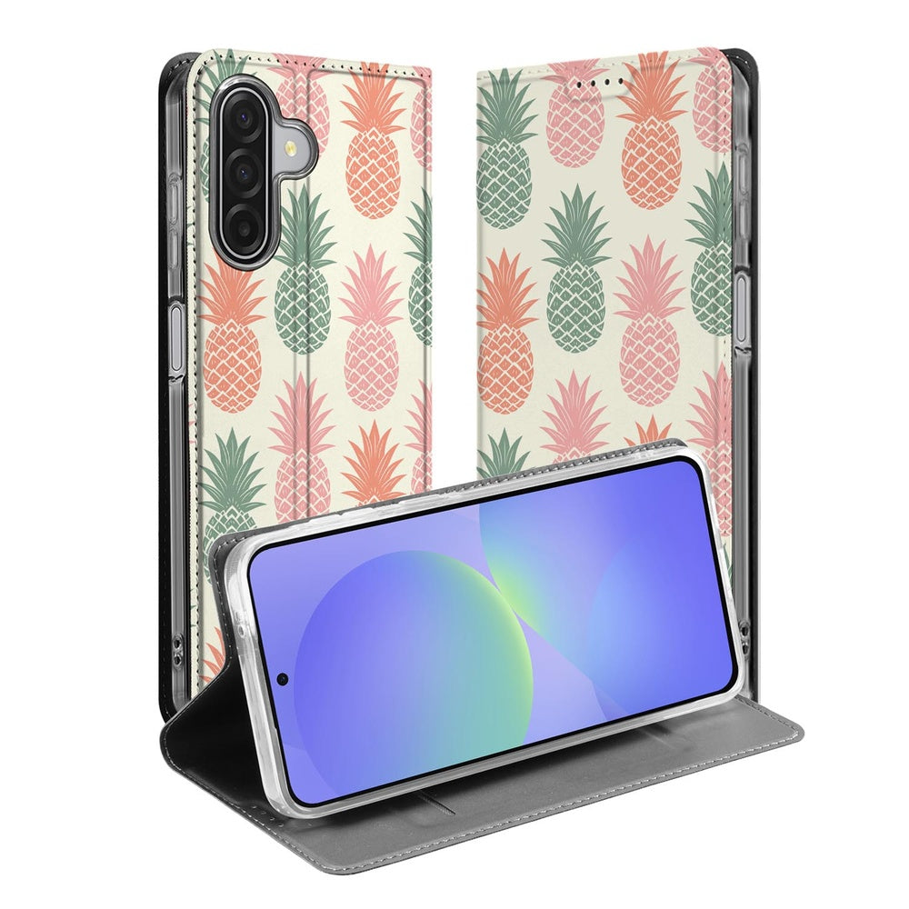 Book Case Samsung Galaxy A17 Ananas design ananas pastel aanzicht