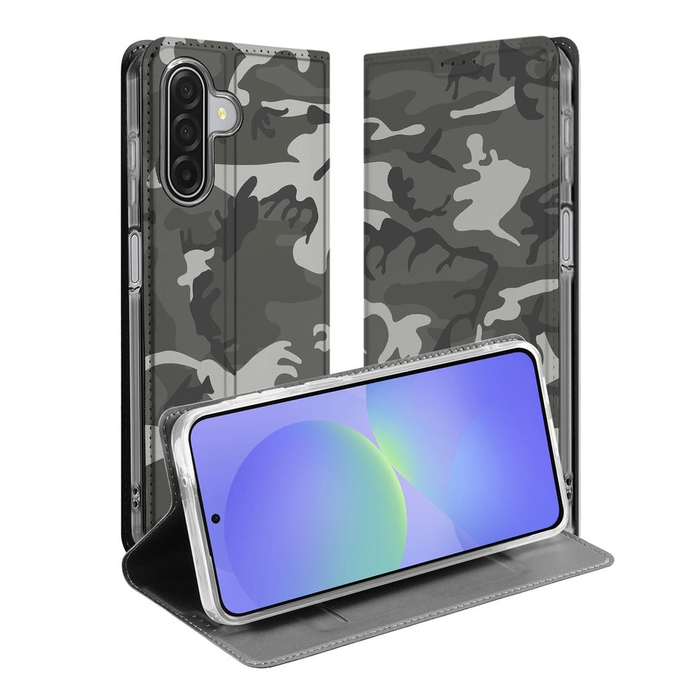 Samsung Galaxy A17 Book Cover Army Light camouflage design achterkant en voorkant