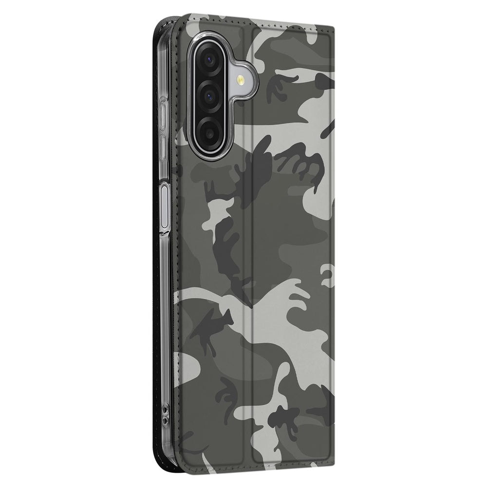 Samsung Galaxy A17 Book Cover Army Light camouflage bookcase zij aanzicht