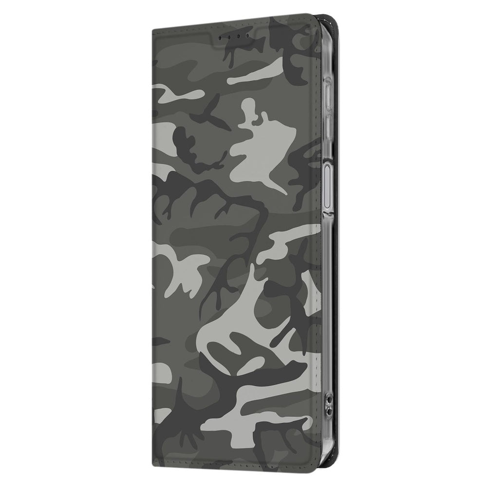 Samsung Galaxy A17 Book Cover Army Light camouflage design zijkant