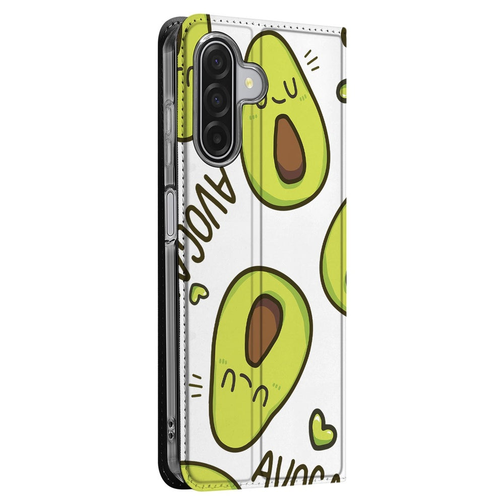 Samsung Galaxy A17 Smart Cover Hoesje Avocado Singing boek hoes avocado illustratie zijaanzicht