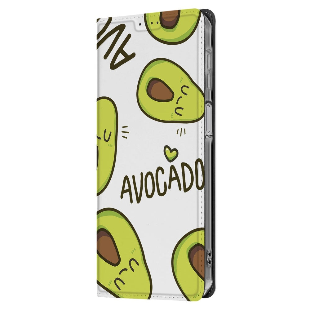 Samsung Galaxy A17 Smart Cover Hoesje Avocado Singing bookcase avocado illustraties voorkant