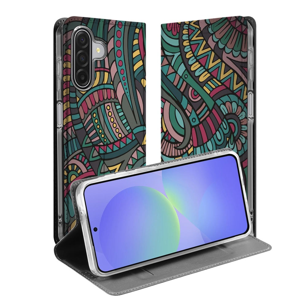 Samsung Galaxy A17 Bookcase Aztec boekhoes aztec-print zijaanzicht