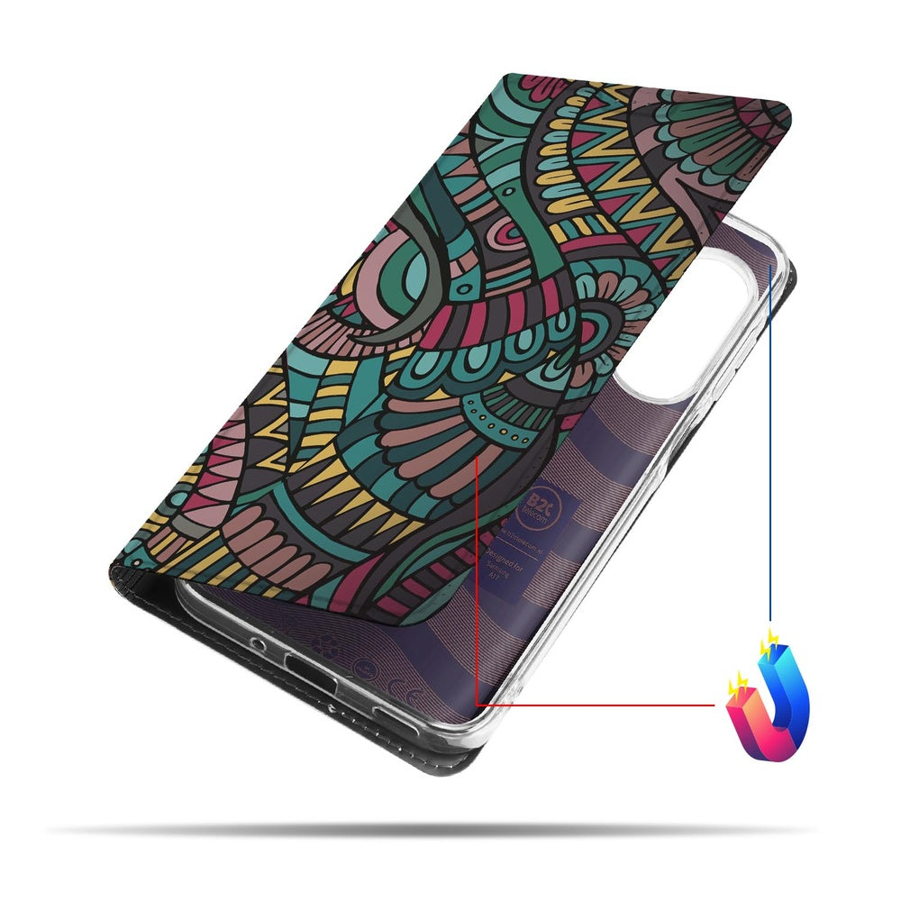 Samsung Galaxy A17 Bookcase Aztec bookcase aztec print achterkant