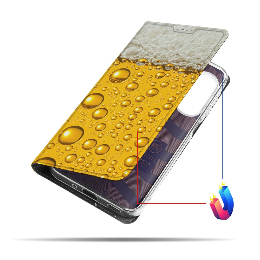 Samsung Galaxy A17 Book Case Bier bierprint design zijkant