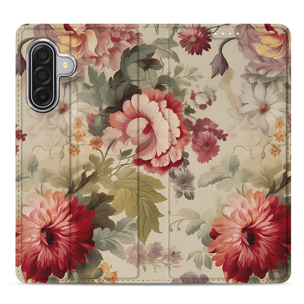 Samsung Galaxy A17 Bloemen Wallet Case bloemenprint bovenaanzicht