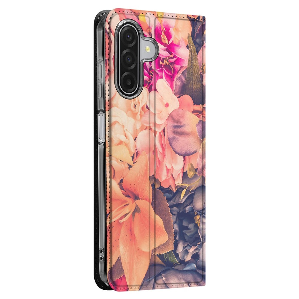 Samsung Galaxy A17 Wallet Case Bosje Bloemen bloemen design aanzicht