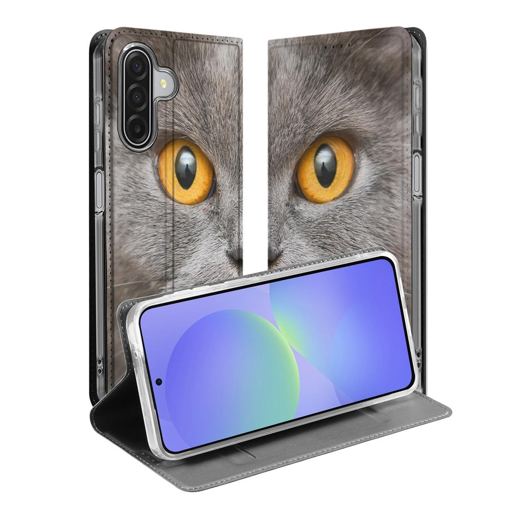 Smart Cover Hoesje Samsung Galaxy A17 Britse Korthaar kat design voorkant