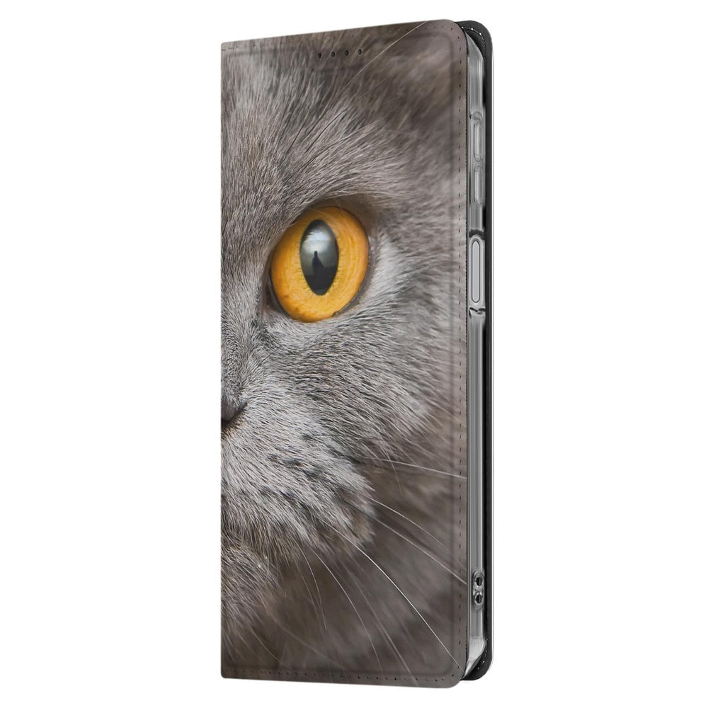 Smart Cover Hoesje Samsung Galaxy A17 Britse Korthaar design Britse Korthaar aanzicht