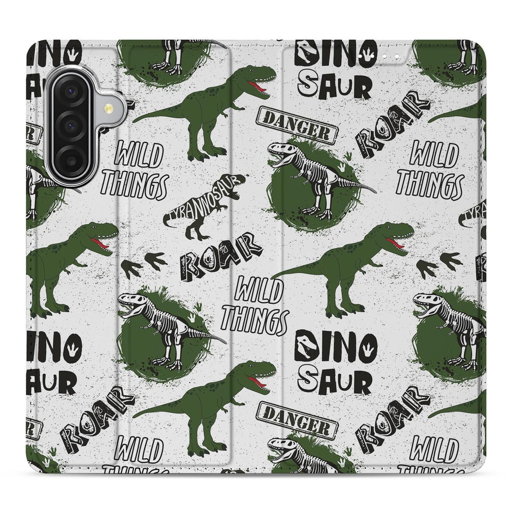 Samsung Galaxy A17 Stand Case Hoesje Dinosaurus dinosaurus-print voorkant