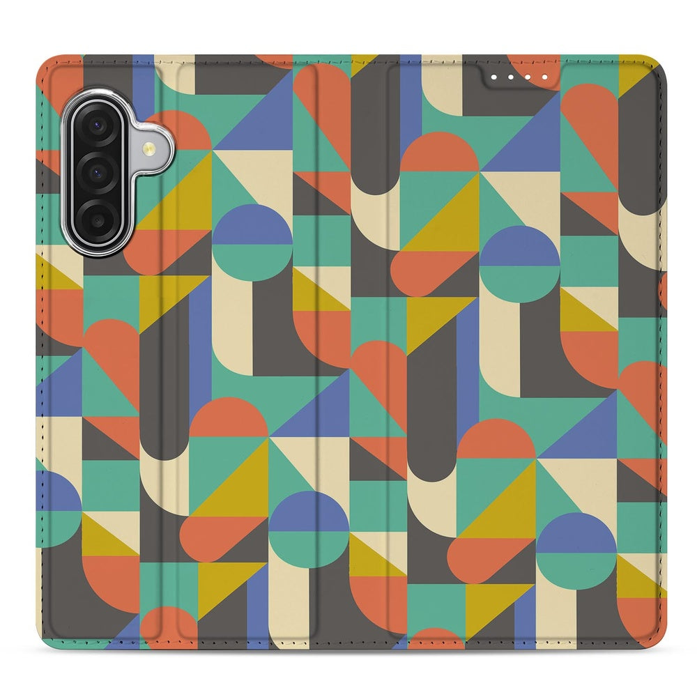 Samsung Galaxy A17 Book Wallet Case Funky Retro design funky retro aanzicht