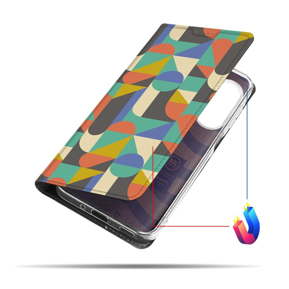 Samsung Galaxy A17 Book Wallet Case Funky Retro design funky retro aanzicht
